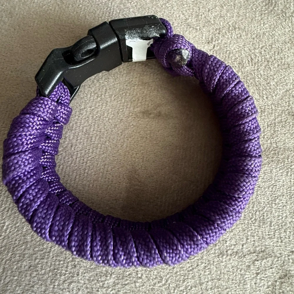 Purple Paracord Bracelet with Black Clasp